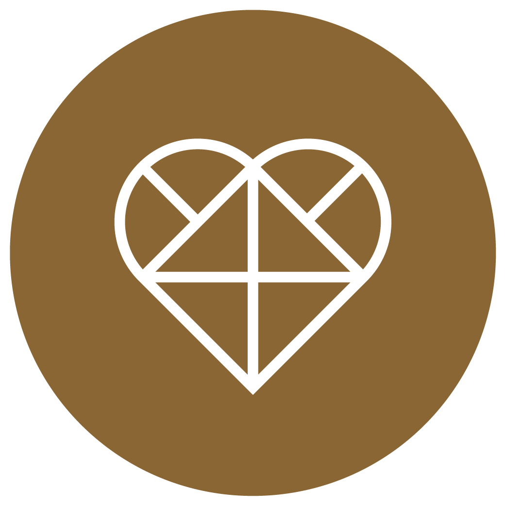 rond noir avec coeur doré